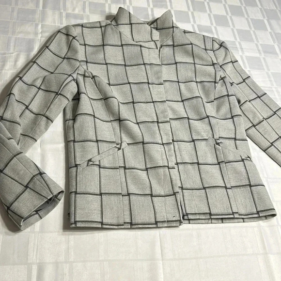 Halogen plaid blazer,academia,clueless preppy,office,business woman, grey,Sm,EC - Picture 15 of 16
